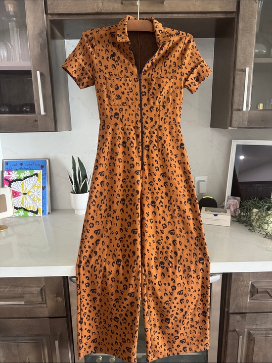 Free People Pants - Free People Rust Leopard Print Jumpsuit